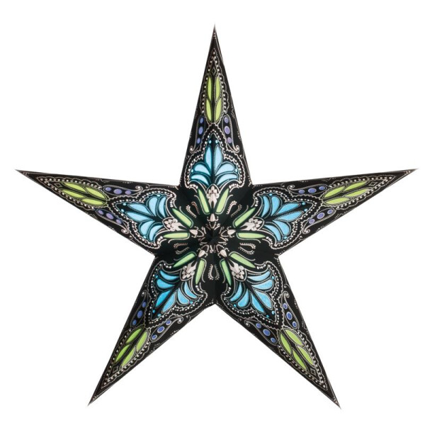 starlightz Leuchtstern - JAIPUR - Größe S - schwarz/türkis