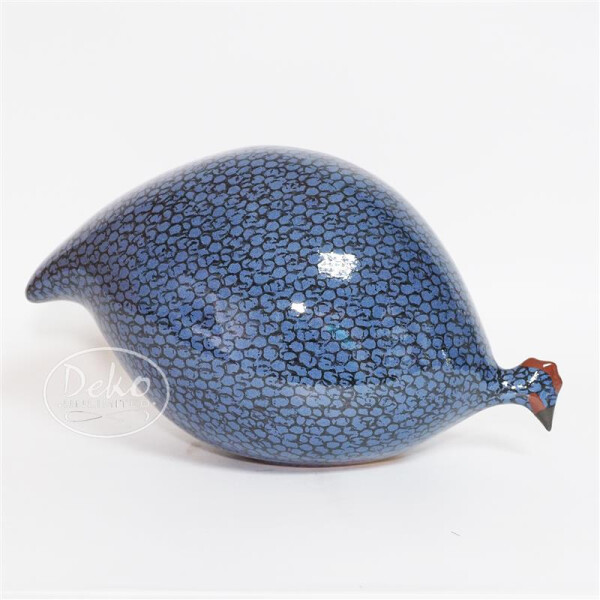 Les Ceramiques de Lussan - Perlhuhn elektrisch-blau / schwarz getupft - pickend