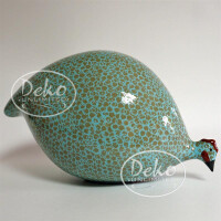 Les Ceramiques de Lussan - Perlhuhn grau / himmelblau getupft - pickend