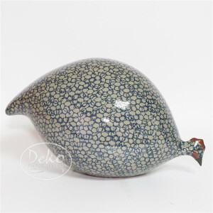 Les Ceramiques de Lussan - Perlhuhn grau / cobalt getupft...