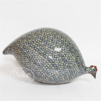 Les Ceramiques de Lussan - Perlhuhn grau / cobalt getupft - pickend