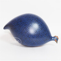 Les Ceramiques de Lussan - Perlhuhn blau / schwarz getupft matt - pickend