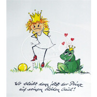 Passepartout-Bild 24 x 30cm - Heidemarie Brosien - Wo bleibt denn jetzt der Prinz auf seinem blöden Gaul?