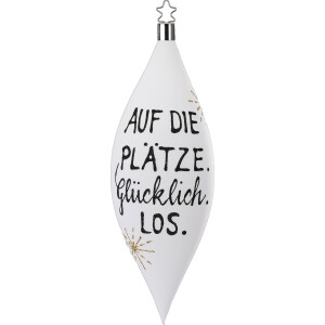 INGE GLAS - Christbaumschmuck - Olive 22cm GLÜCKLICH