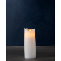 SIRIUS - LED Kerze Sara exclusive - 7,5 x 20cm - weiß