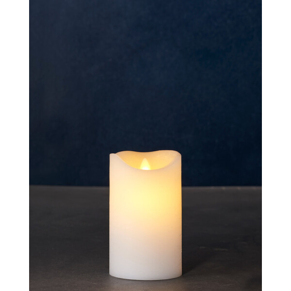 SIRIUS - LED Kerze Sara exclusive - 7,5 x 12,5cm - weiß