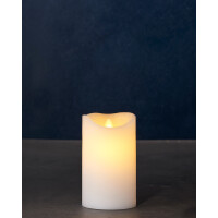 SIRIUS - LED Kerze Sara exclusive - 7,5 x 12,5cm - weiß