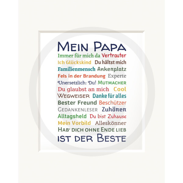Passepartout-Bild 24 x 30cm - Jutta Beißner - Mein Papa...