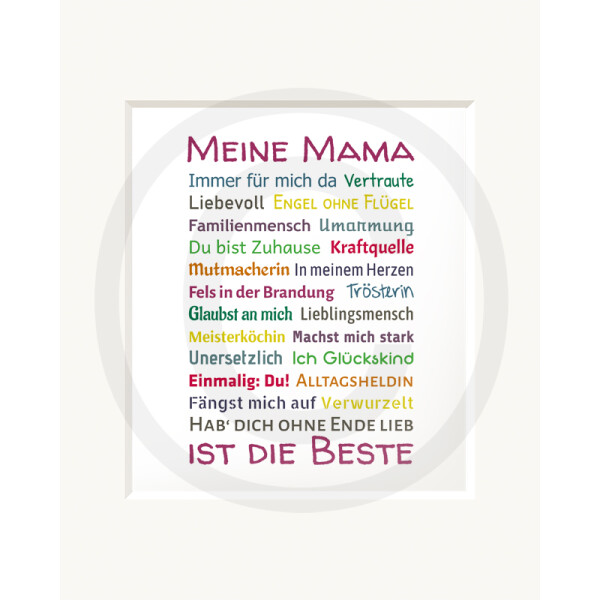 Passepartout-Bild 24 x 30cm - Jutta Beißner - Meine Mama...