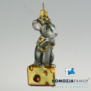 KOMOZJA family - Christbaumschmuck - MOUSE on a cheese /...