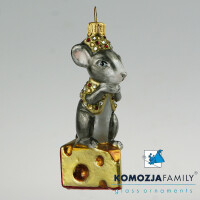 KOMOZJA family - Christbaumschmuck - MOUSE on a cheese / Maus auf Käse