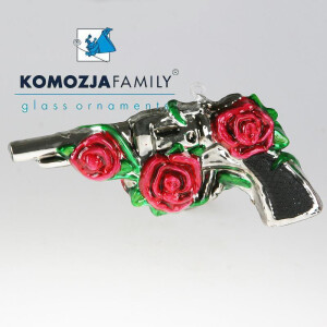 KOMOZJA family - Christbaumschmuck - PISTOL with roses /...