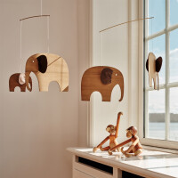 Flensted Mobiles - Mobile THE ELEPHANT PARTY - Teakholz
