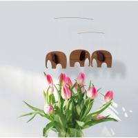 Flensted Mobiles - Mobile THE ELEPHANT PARTY - Teakholz