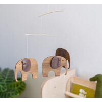 Flensted Mobiles - Mobile THE ELEPHANT PARTY - Teakholz