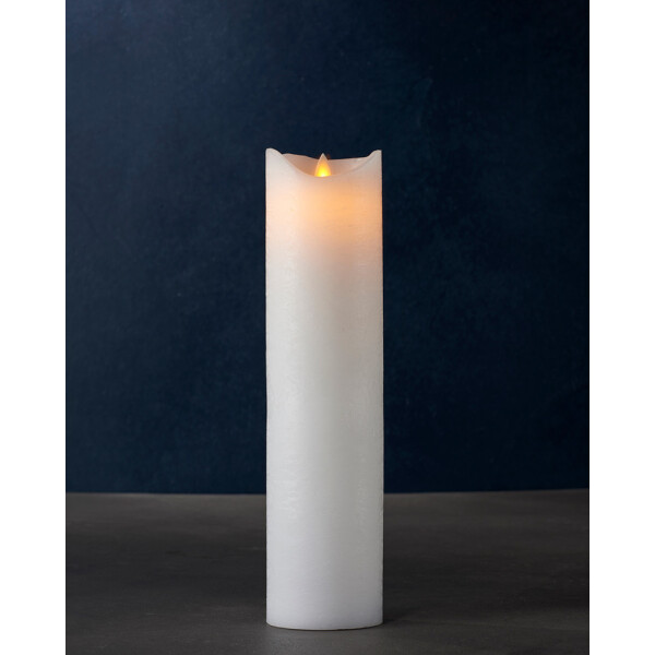 SIRIUS - LED Kerze Sara exclusive - 7,5 x 30cm - weiß