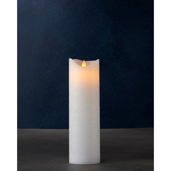 SIRIUS - LED Kerze Sara exclusive - 7,5 x 25cm - weiß