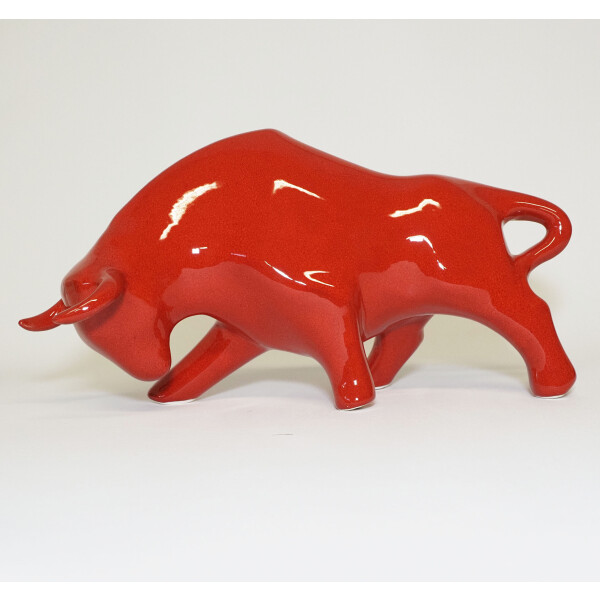 Artesania Emilio Ferrer - TORRO No. 2 - 29x15cm Keramikskulptur rot