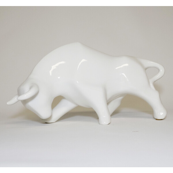Artesania Emilio Ferrer - TORRO No. 2 - 29x15cm Keramikskulptur weiß