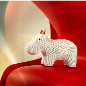 ZÜNY x KVADRAT Collection - Buchstütze 1kg - Nilpferd Razzle Dazzle weiß