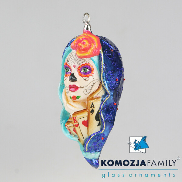 KOMOZJA family - Christbaumschmuck - SANTA MUERTE / mexikanische Heilige - blau