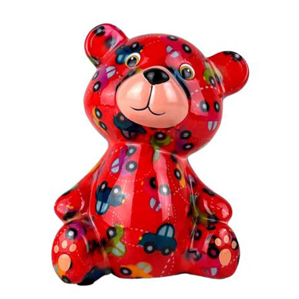 Spardose POMME PIDOU - Teddy Toto - rot / Autos