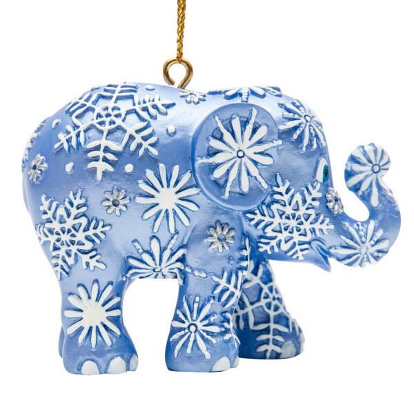 Elephant Parade Ornament  5cm - Snowfall blue