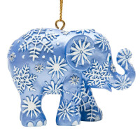 Elephant Parade Ornament  5cm - Snowfall blue