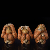 DE ROSA Coll. - Orangutan Set - Hear / See / Speak no evil - FAMILIES Collection