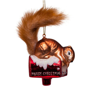 Vondels - Christbaumschmuck aus Glas - Brown squirrel on...