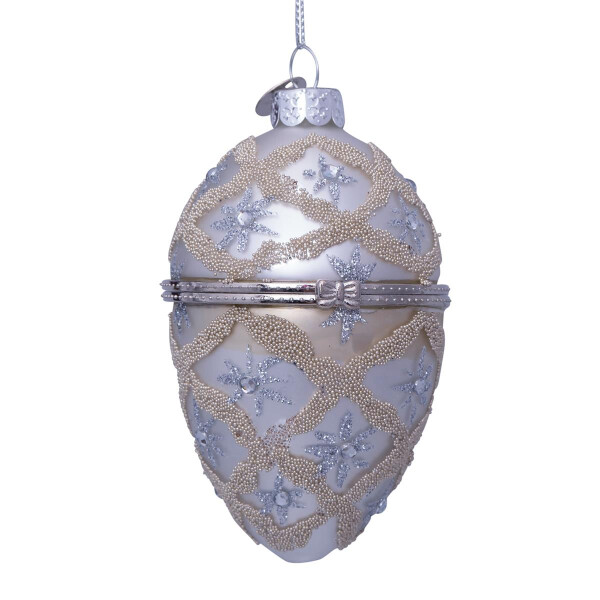Vondels - Christbaumschmuck aus Glas - Silver decorated egg 10cm