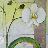 HOLZBILD von Sabine Gotzes - FLOWER EDITION - Orchidee groß
