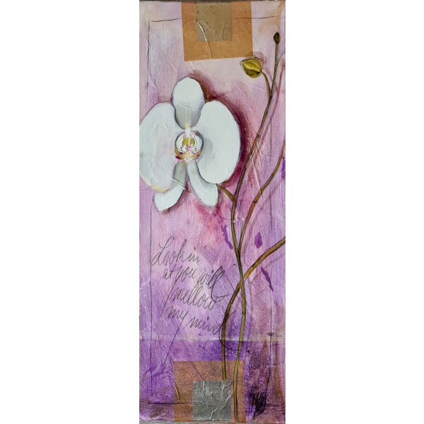 HOLZBILD von Sabine Gotzes - FLOWER EDITION - Orchidee violett 30x20cm