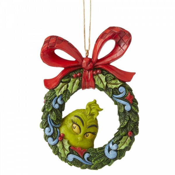 Dr. Seuss THE GRINCH by JIM SHORE Christbaumschmuck - wreath HO - hanging ornament