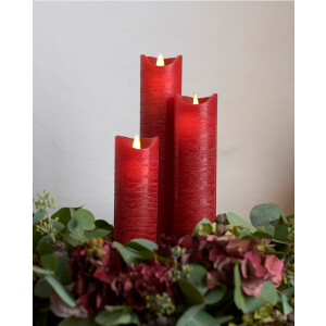 SIRIUS - LED Kerze Sara exclusive - 5 x 20cm - scarlet rot