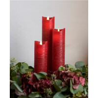 SIRIUS - LED Kerze Sara exclusive - 5 x 20cm - scarlet rot