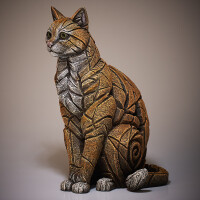 EDGE SCULPTURE - Cat sitting / Katze sitzend - ginger
