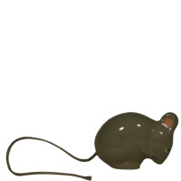 Les Ceramiques de Lussan - Kleine Feldmaus weiß / grau weiß liegend