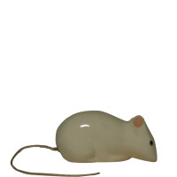 Les Ceramiques de Lussan - Kleine Feldmaus weiß / grau weiß liegend