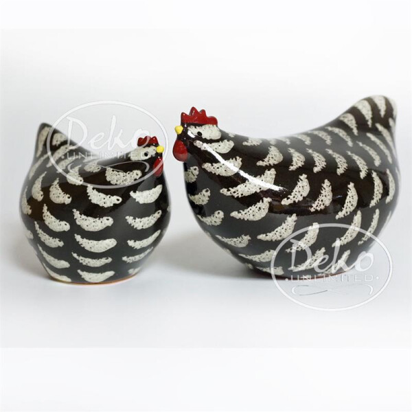 Les Ceramiques de Lussan - Poulette - Hühnchen schwarz L - 12,5cm