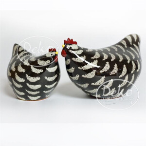 Les Ceramiques de Lussan - Poulette - Hühnchen schwarz L - 12,5cm