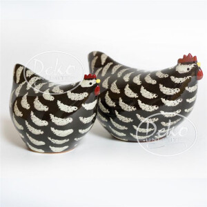 Les Ceramiques de Lussan - Poulette - Hühnchen schwarz L - 12,5cm