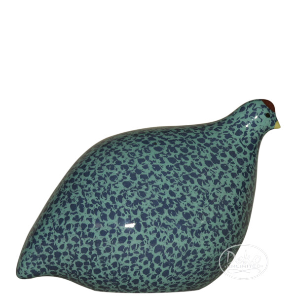 Les Ceramiques de Lussan - Wachtel blau / türkis sitzend oder pickend pickend