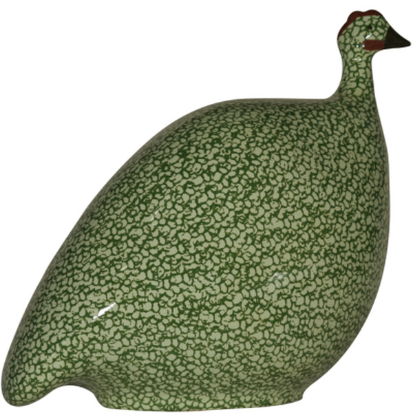 Les Ceramiques de Lussan - Perlhuhn anis-grün / grün getupft S - 17cm