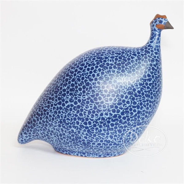Les Ceramiques de Lussan - Perlhuhn blau / lavendel getupft matt M - 20,5cm