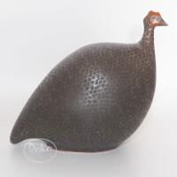 Les Ceramiques de Lussan - Perlhuhn schwarz / grau getupft - matt S - 17cm