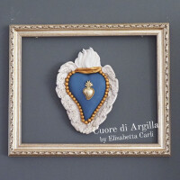 Cuore di Argilla by Elisabetta Carli - SACRED HEART Ex Voto - Keramikherz Vers. 3