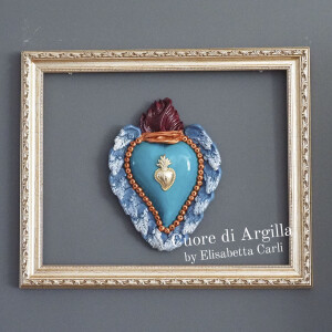 Cuore di Argilla by Elisabetta Carli - SACRED HEART Ex Voto - Keramikherz Vers. 14