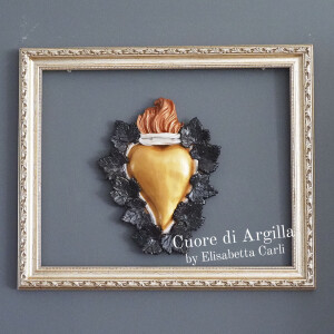 Cuore di Argilla by Elisabetta Carli - SACRED HEART Ex Voto - Keramikherz Vers. 15