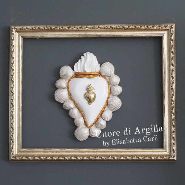 Cuore di Argilla by Elisabetta Carli - SACRED HEART Ex Voto - Keramikherz Vers. 16